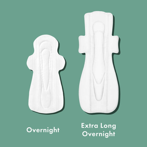 Extra Long Overnight Organic Cotton Cover Pads With Wings